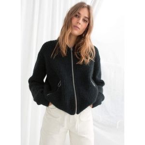 & Other Stories green bomber-style sweater